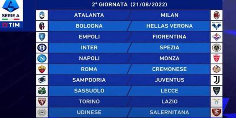 Seconda giornata di Serie A 2022/2023: orari, dove vederle in TV e risultati