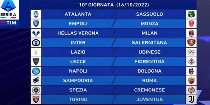 Decima giornata di Serie A 2022/2023: orari, dove vederle in TV e risultati