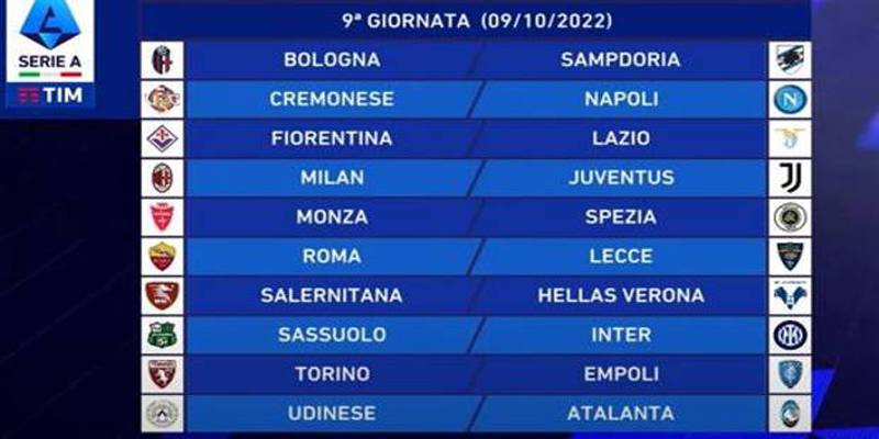 Nona giornata di Serie A 2022/2023: orari, dove vederle in TV e risultati