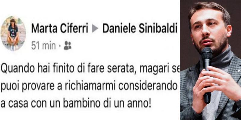 La moglie del sindaco di Rieti su Facebook: Quando hai finito di fare serata magari se hai un attimo puoi provare a richiamarmi