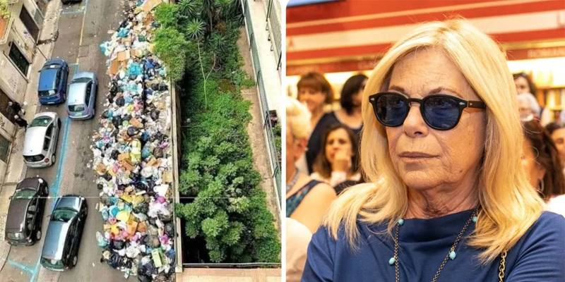 Rita Dalla Chiesa pubblica una foto di rifiuti a Roma, ma è Catania