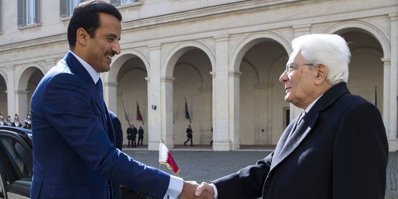 Il presidente della Repubblica Sergio Mattarella ha incontrato l’emiro del Qatar Tamim bin Hamad al-Thani