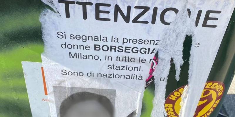 Dopo i video sui social, in metro a Milano spuntano i manifesti con i volti delle presunte borseggiatrici