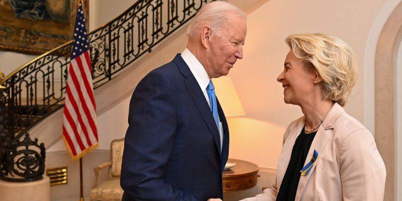 La presidente della Commissione europea Von der Leyen dal presidente americano Joe Biden per la pace commerciale tra Ue e Usa