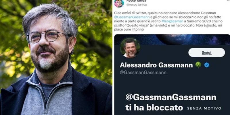 Rocco Tanica bloccato da Alessandro Gassman su Twitter: Non è giusto, mi piace pure il tonno