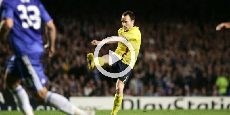 Il goal di Andres Iniesta in Chelsea-Barcellona del 2009