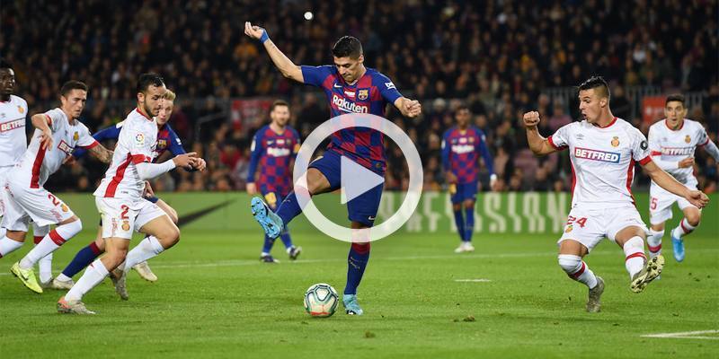 Il goal di Luis Suarez in Barcellona-Maiorca del 2019