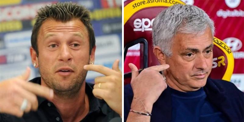 Mourinho risponde alle critiche di Cassano: a Madrid è ricordato per la giacca, a Roma ha vinto la supercoppa senza giocare e nell'Inter non ha vinto niente