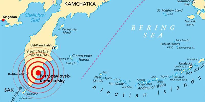 Un terremoto di magnitudo 6.9 ha colpito la penisola della Kamchatka (Russia)