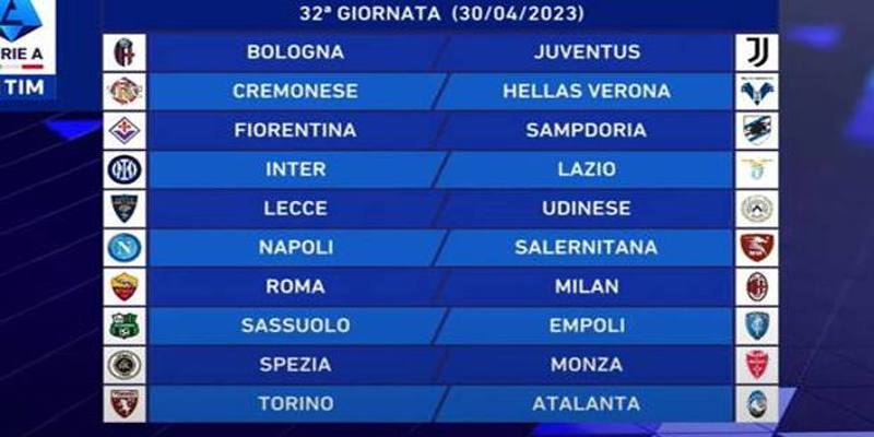 32esima giornata di Serie A 2022/2023: orari, dove vederle in TV e risultati