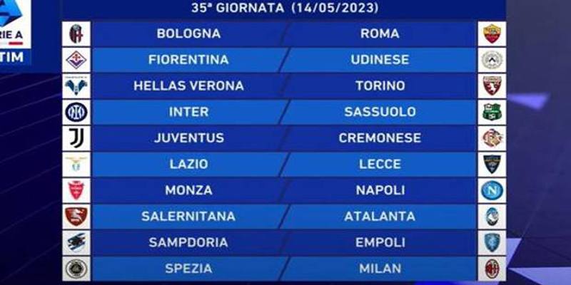 35esima giornata di Serie A 2022/2023: orari, dove vederle in TV e risultati