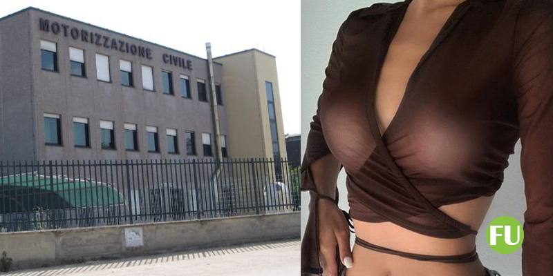 Una ragazza che doveva sostenere l'esame della patente è stata costretta a togliersi il reggiseno