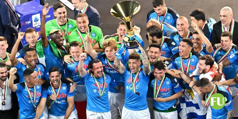 La premiazione del Napoli per la vittoria dello Scudetto