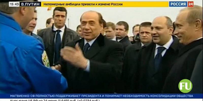 Un canale di stato russo ha trasmesso un documentario su Berlusconi durante la ribellione dei mercenari Wagner