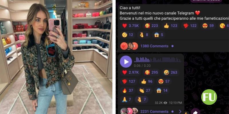 Chiara Ferragni ha aperto un canale Telegram