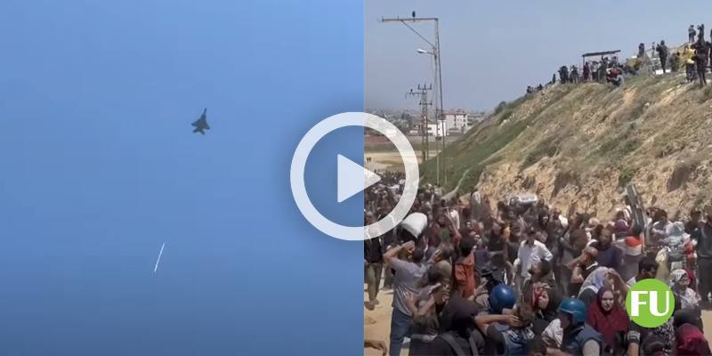 Il video degli aerei israeliani che sparano sui palestinesi che tentano di tornare a nord di Gaza