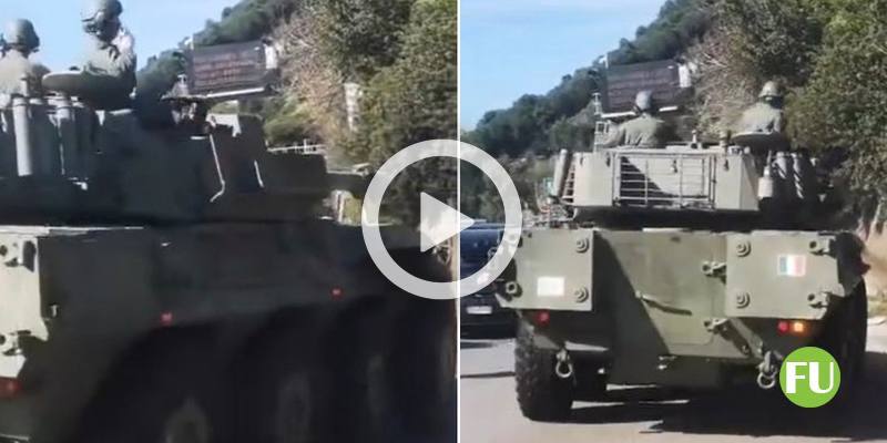 Il video dei carri armati in pieno centro a Salerno