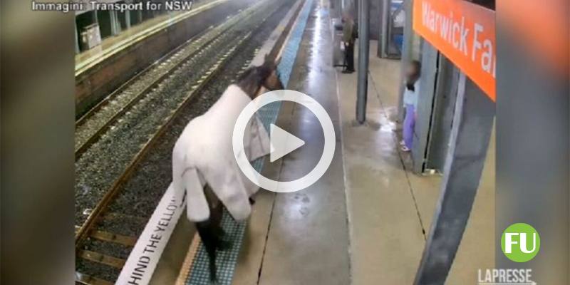 Il video del cavallo da corsa che sorprende i pendolari alla stazione