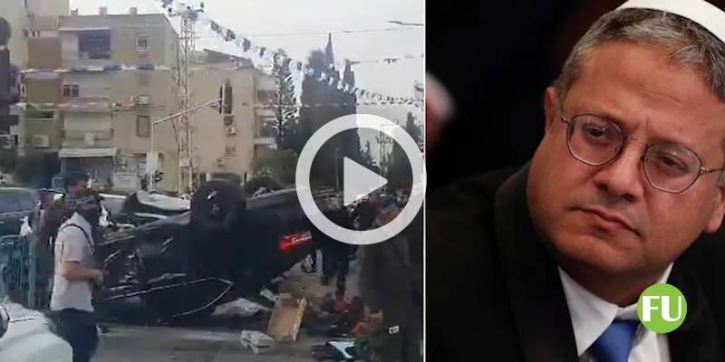 Il video dell'auto del ministro israeliano Ben Gvir che si ribalta ad un incrocio