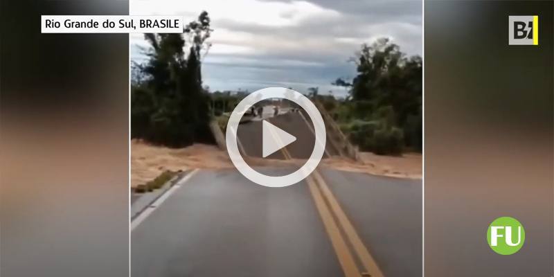 Il video del ponte portato via dalla furia dell'acqua in Brasile