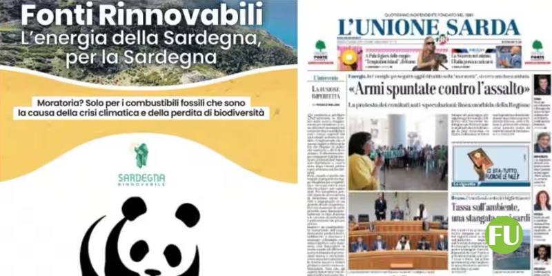 Il quotidiano L'Unione Sarda ha bloccato la pubblicità di WWF, Legambiente, Greenpeace e Kyoto Club