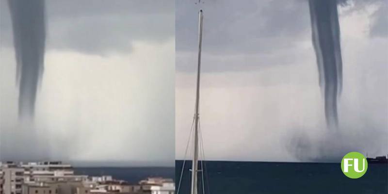 Il video della tromba marina nel mare davanti a Livorno