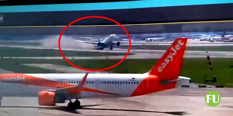 Il video dell'aereo che in fase di decollo striscia la coda sulla pista a Malpensa