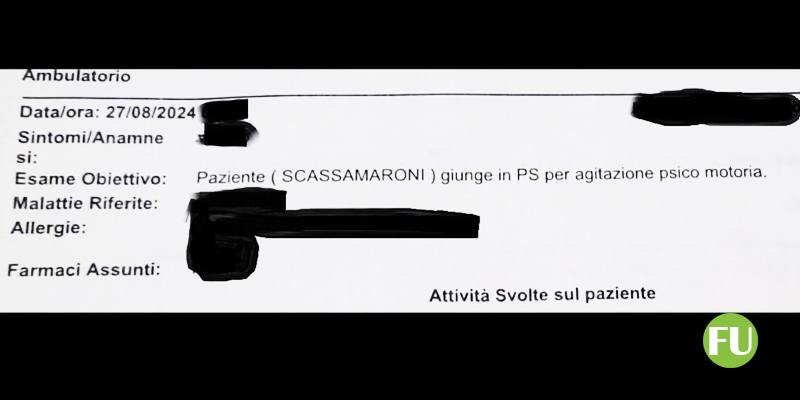 Dimesso paziente scassamaroni scrive sul foglio il medico 