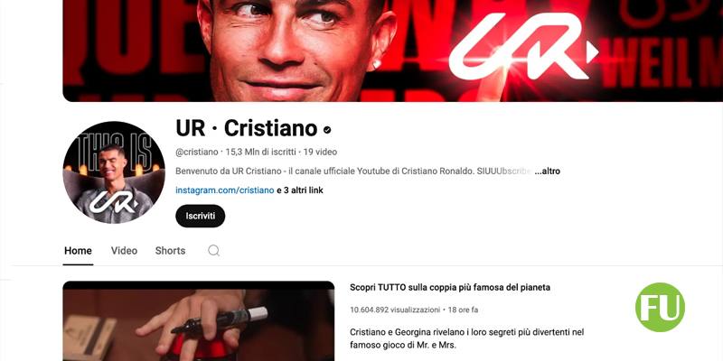 Il nuovo canale YouTube di Cristiano Ronaldo