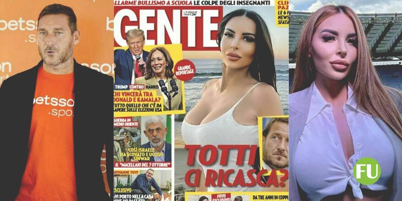 Secondo il magazine Gente Totti avrebbe tradito Noemi Bocchi con la giornalista sportiva Marialuisa Jacobelli