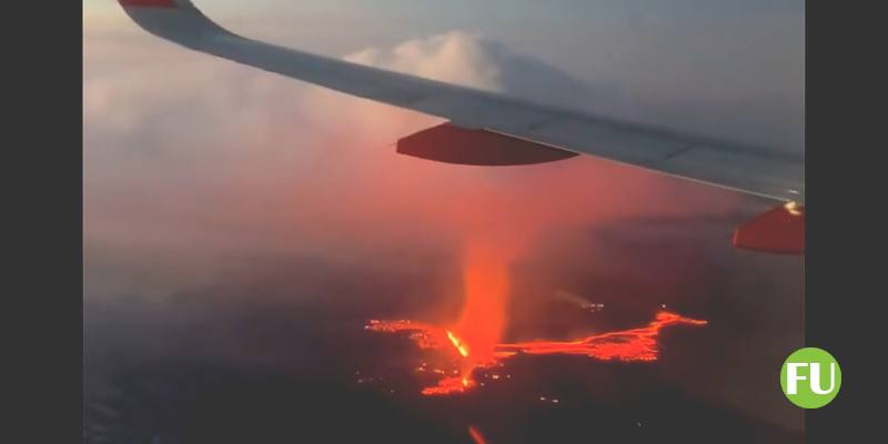 Il video dei passeggeri che assistono all'eruzione del vulcano Sundhnukur in Islanda